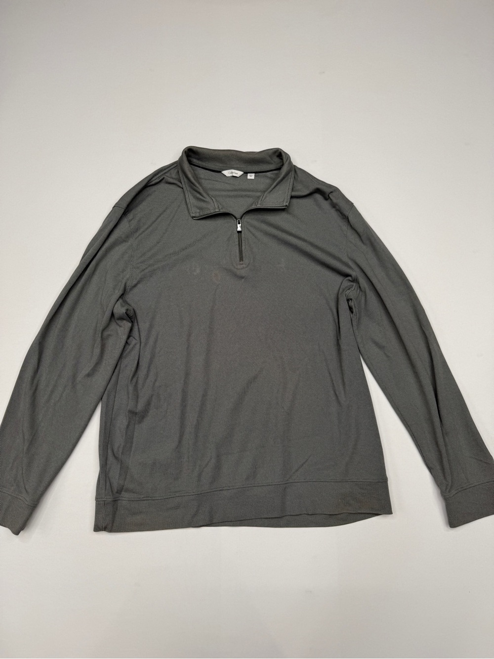 Calvin Klein Men’s Gray Quarter Zip Pullover Long Sleeve Golf Top